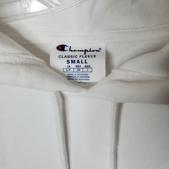 Champion mens classic fleece pullover hoodie white small - Picture 6 of 6